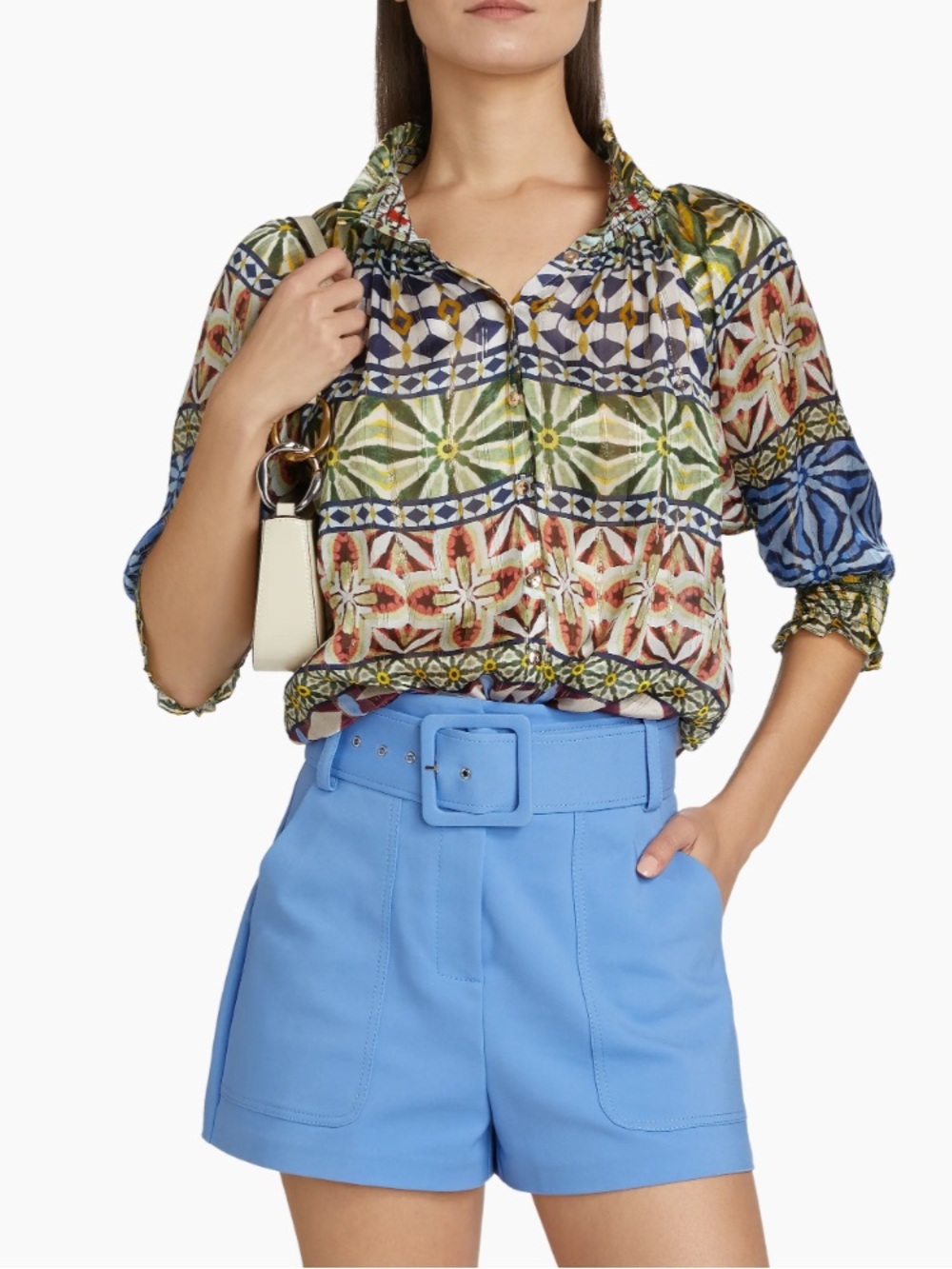 Ramy Brook Chela Printed Silk Blouse NWT - Picture 2 of 9